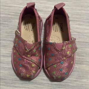 Toms Pink and Blue Moccasins Comfortable Slip-On Shoes TODDLER 5